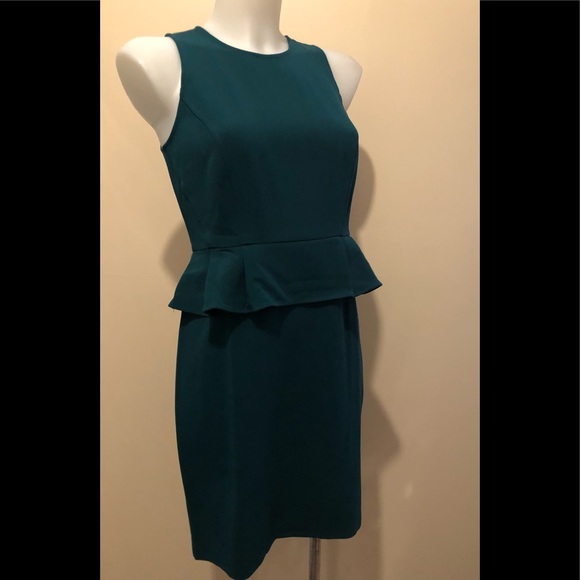 ANN TAYLOR LOFT PEPLUM HUNTER GREEN DRESS๐2P - Picture 5 of 14